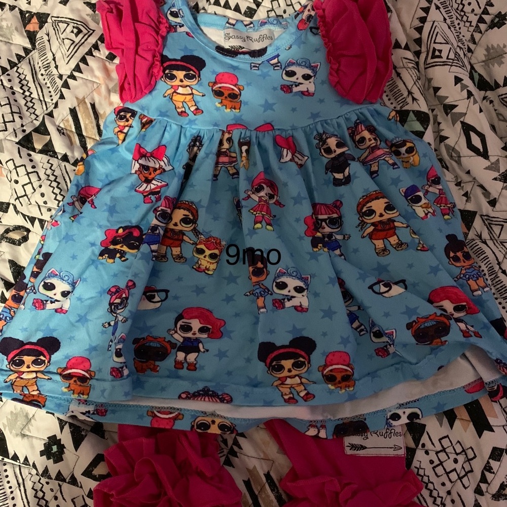 Girls Sassy Ruffles LOL outfit 9mo